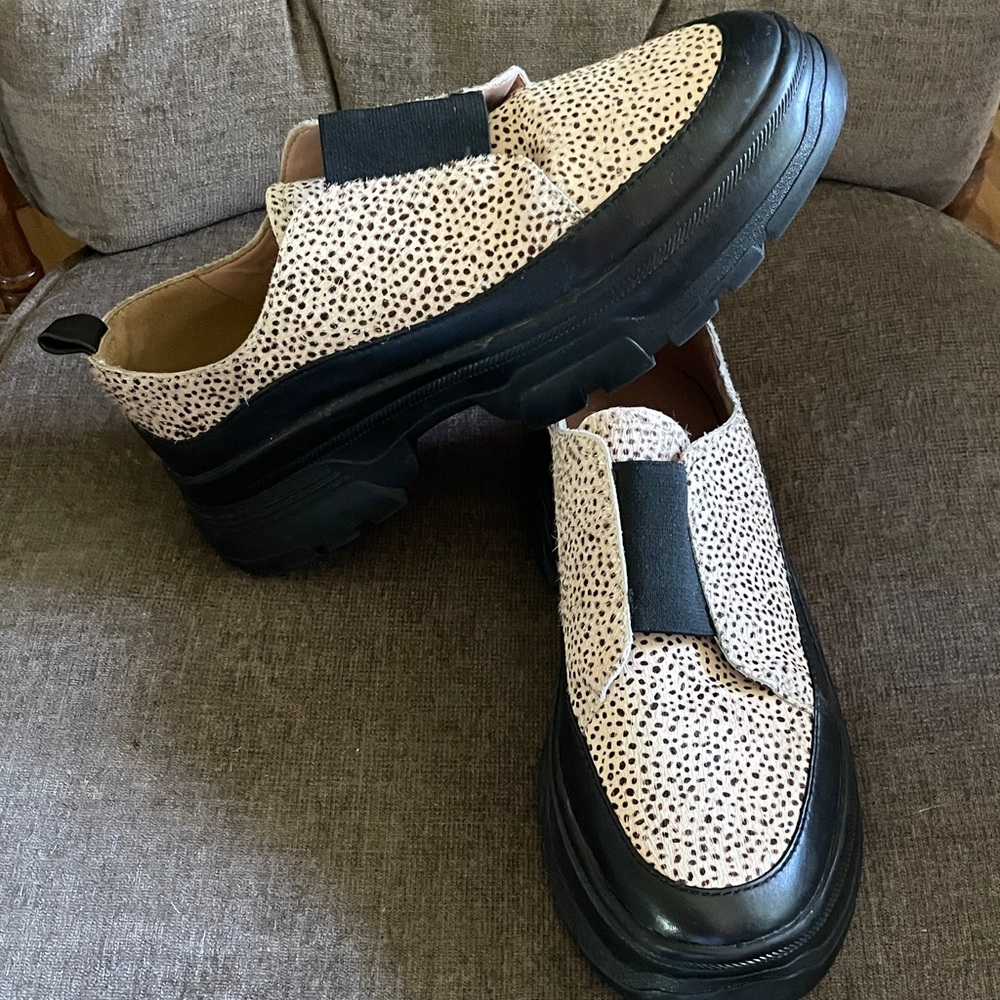 Paolo Black and Cream Speckled Slip-On Loafers